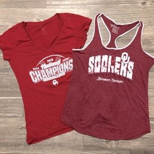 Set of 2 University of Oklahoma tops